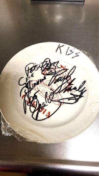 KISS Signed Illustration Art Plate Vintage Autographed Rare Japan