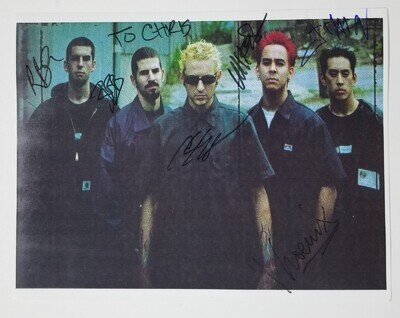 Linkin Park full band hand SIGNED Photo JSA LOA Autograph Chester Bennington +5