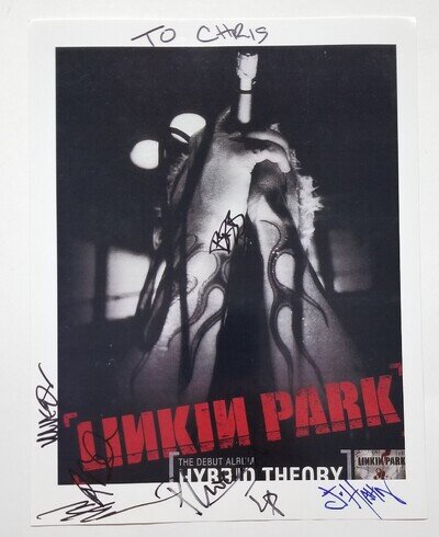 Linkin Park full band hand SIGNED Photo JSA LOA Autograph Chester Bennington +5
