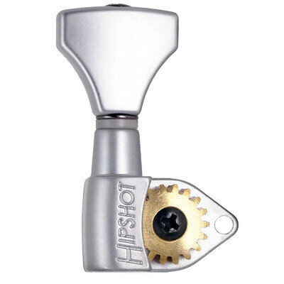 Hipshot Classic Satin Chrome Open 6 inline tuners with UMP - 6K1GN0S