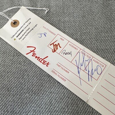 Fender Guitar Stratocaster / Telecaster Swing Tag Red Hang Tag Blank