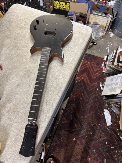 DIY Double Cut LP Electric Guitar Husk Luthier Lawsuit Headstock Mahogany Build