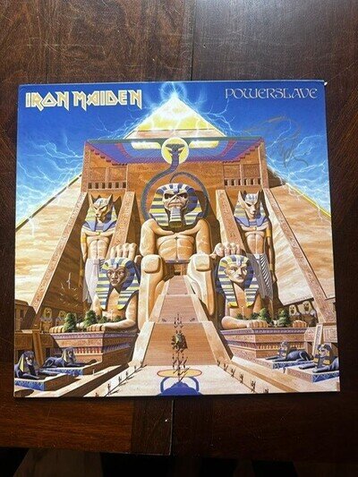 Steve Harris Signed POWESRSLAVE Vinyl Lp Autograph See Photo Proof Genuine