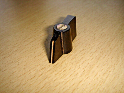 Vintage black Bakelite knobs 3/8" shaft screw down type with screw