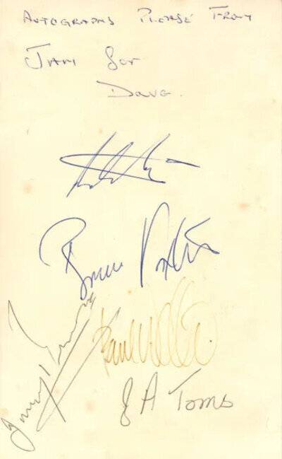 The Jam Signed Menu Card 1982