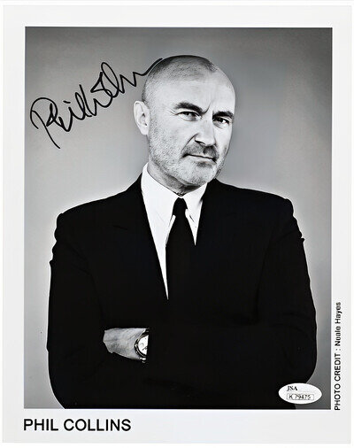-PHIL COLLINS- JSA Signed/Autograph/Auto Vintage 8x10 Music Promo Photo
