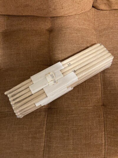 12x 5A Wood Drumsticks Set - New Other