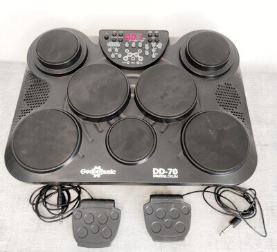 Gear4music DD70 Electronic Drum Machine Kit With Pedals and Power Supply