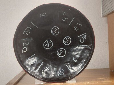 Vintage Handpainted Calypso Folk Art Steel Pan Drum 11" Diameter 2.5" Deep VGUC