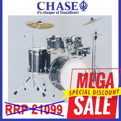 Drum Kits - 5 Piece TAYE Pro X Grey Satin Drum Kit 22" Bass Drum + Hardware Set