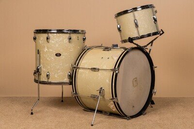 1960s Slingerland White Marine Pearl Drum Set
