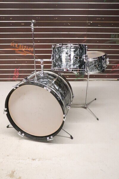 Stewart 3pc Drum Set Kit Black Pearl Vintage 1960's MIJ