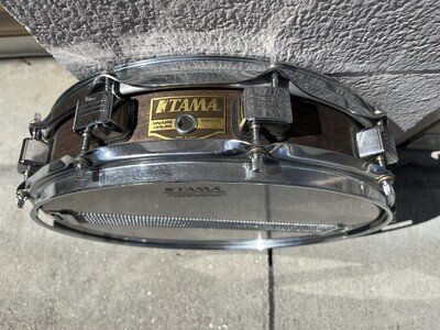 Tama Japan 4x14 Piccolo Snare Drum Satin Ebony Finish.
