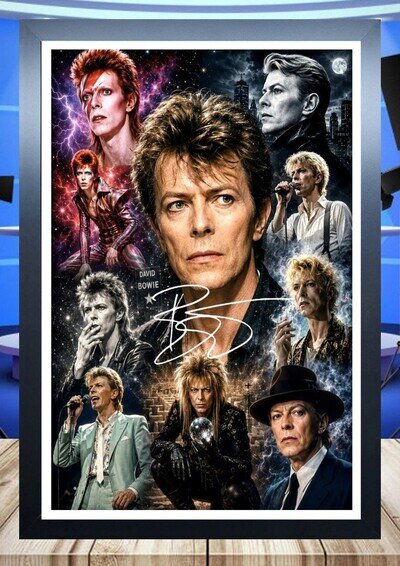 584) david bowie signed a4 photograph framed unframed reprint great gift ++++