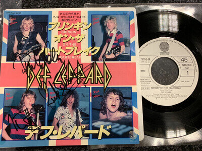 DEF LEPPARD - Japan Signed 7 inch Record Promotional WLP Vinyl Autograph