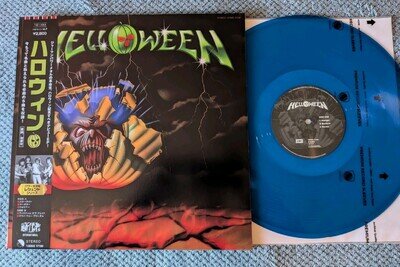 Helloween 1985 EP VINYL RECORD Japan w/OBI INSERT import Blue Gamma Ray RARE OOP