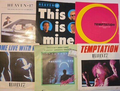 Exc/Vg Job lot Heaven 17 Bundle 6x 7" singles Vinyl.Temptation/Come live with me
