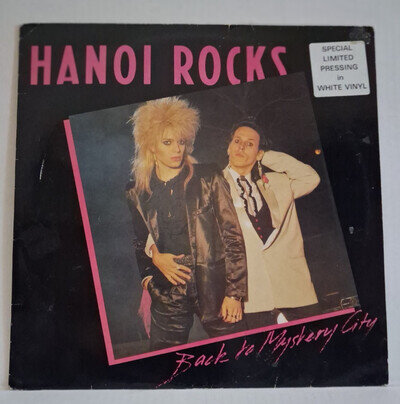 Hanoi Rocks - Back To Mystery City LP White Vinyl 1983 Lick Records IMPORT