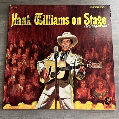 HANK WILLIAMS ON STAGE! RECORDED LIVE! - VINTAGE MGM COUNTRY LP SE-3999