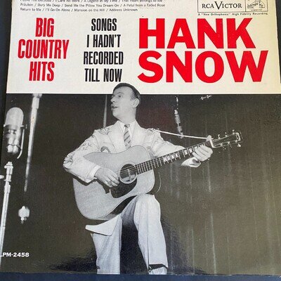 Hank Snow – Big Country Hits LP Record 1961 RCA Victor Country 33 RPM