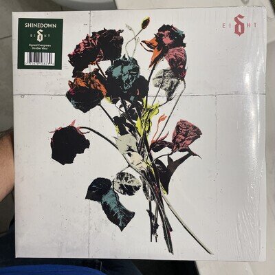 Shinedown EI8HT Eight Signed Insert Evergreen Vinyl LP Limited New Rare IN HAND