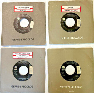 4 Guns 'N Roses 7" 45 rpm: Sympathy for Devil, Don't Cry, You Could - Jukebox EX