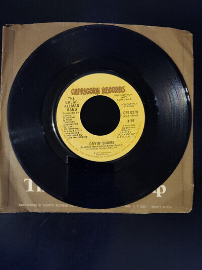 The Gregg Allman Band – Cryin' Shame (both sides) - 45rpm 7" Single Promo