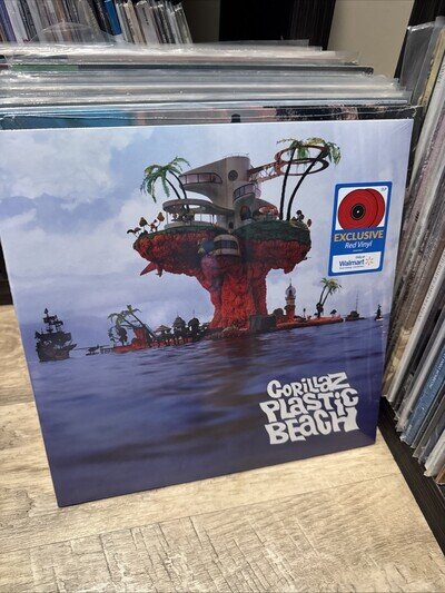 Gorillaz "Plastic Beach" 2 LP Walmart Red Vinyl Gatefold NEW Seald
