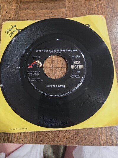 Skeeter Davis - Gonna Get Along Without You Now - 1964 VG Pop 45 on RCA