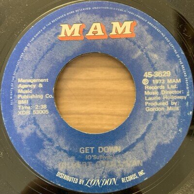 Gilbert O'Sullivan ‎– Get Down / A Very Extraordinary Sort Of Girl 45
