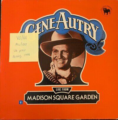 Gene Autry Live From Madison Square Garden Vinyl Record VG/VG BDL 1024 1978