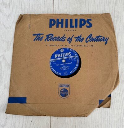 Gene Autry The Last Roundup Vintage Philips 78rpm 1940s Record