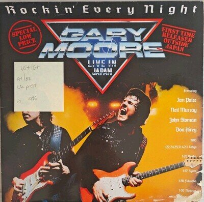 Gary Moore Rockin’ Every Night Vinyl Record VG+/G+ XID1 1986