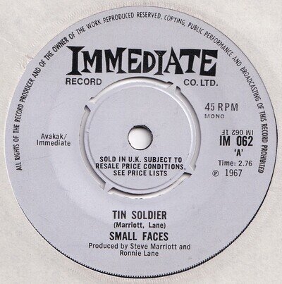SMALL FACES*TIN SOLDIER*MOD*BEAT MUSIC*IMMEDIATE LABEL*HEAR IT