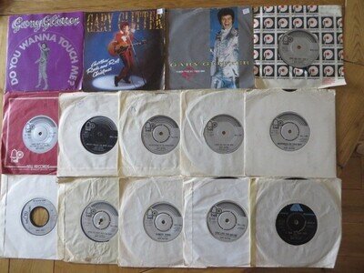 GARY GLITTER ~ 14 x UK BELL/ARISTA 45's - SEE LIST - DO YOU WANNA TOUCH....70's