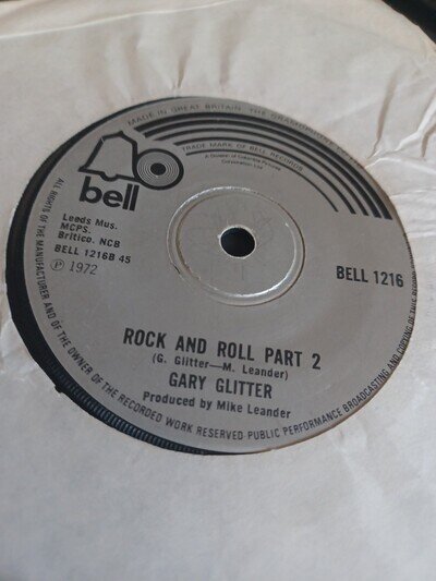 Gary Glitter Rock Roll.pts 1 and 2. .7" Vinyl Single.