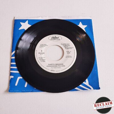 garth brooks - unanswered prayers 7" vinyl record VG+