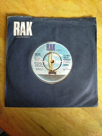 Smokie 7" Single RAK 241 TESTED I'll Meet You At Midnight