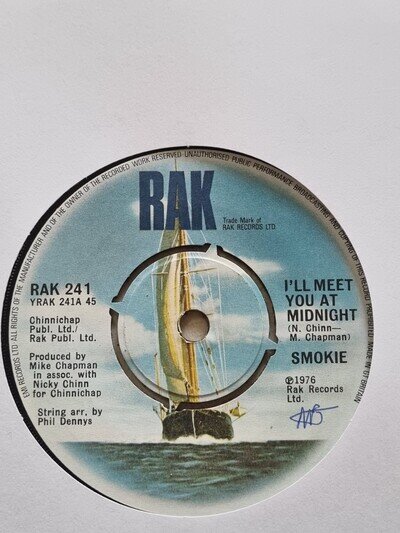 Smokie I'll Meet You at Midnight RAK 241 7" Vinyl Record