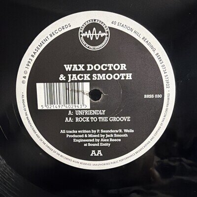 Wax Doctor & Jack Smooth - Unfriendly / Rock (Vinyl 12" - 1993 - Near Mint