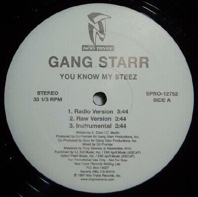 Gang Starr - You Know My Steez (12", Promo) (Mint (M))