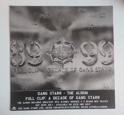 Gang Starr Full Clip In Store Advert 12x12 Inches Hip Hop Rap