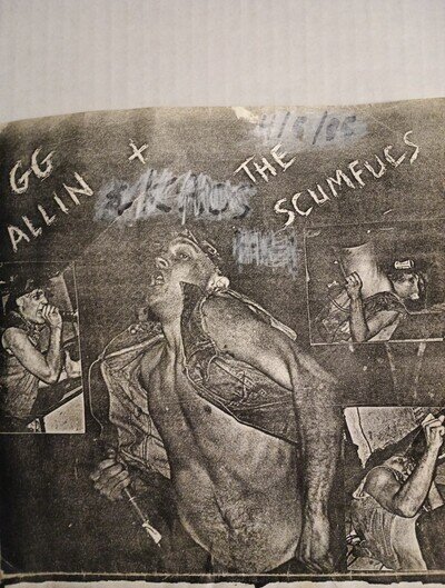 GG Allin 5 Song Ep 83 Blood Rec.Rare. G+ W/Insert.