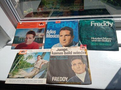5 x Freddy Quinn Vintage 7" PS Vinyls