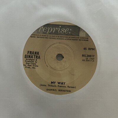8 x Frank Sinatra 7" vinyl : My Way, Strangers In The Night etc Min VG+