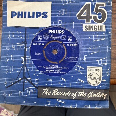 Frankie Laine Rawhide / Journey's End 7" Vinyl Single 1959 Philips