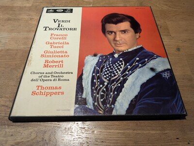 VERDI IL TROVATORE FRANCO CORELLI ETC SCHIPPERS HMV MONO AN 151-2-3