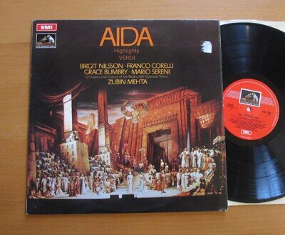 ASD 2543 ED1 Verdi Aida Highlights Nilsson Corelli Mehta EMI Stereo + insert EX
