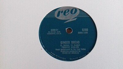 FRANKIE AVALON "GINGER BREAD/BLUE BETTY" 10" 78 SHELLAC RECORD. CANADIAN ISSUE.