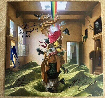 SIGNED FOSTER THE PEOPLE PARADISE STATE OF MIND PINK VINYL + HANDWRITTEN LYRICS